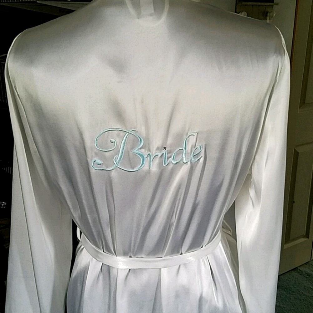 Bridal Lingerie: white Satin Kimono/Robe